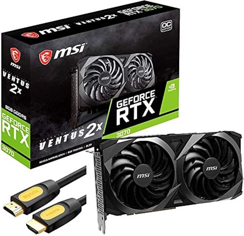 MSI GeForce RTX 3070 Ventus 2X OC Gaming Graphics Card, 8GB GDDR6 