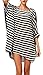 Yonala Women's Classic Striped Tassel Chiffon Beachwear Bikini Swimwear Cover Up Black-stripe One Size