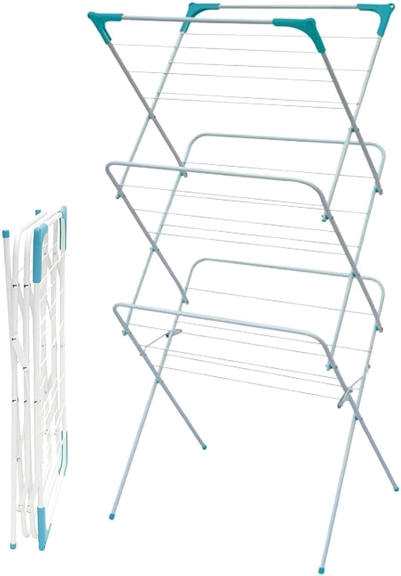 Guaranteed4Less Alloy Steel Clothes Wiper Laundry Drying Rack 15m 3-Tier