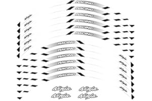 ESTELLE Motorcycle Front and Rear Wheels Edge Outer Rim Sticker Reflective Stripe Wheel Decals for Kawasaki Ninja 250 250R 300 400 500 500R 600R 600RX 650 650R 750R 900R 1000 100R 1000SX