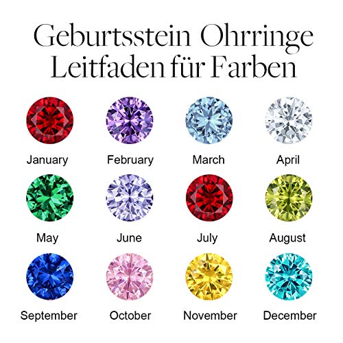Herz Halskette 925 Sterling Silber Roségold, 5A Zirkonia Birthstone Anhänger Kette Damen Muttertag Schmuck Geschenk mit Box (Sterlingsilber November)