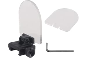 ToopMount Sight Protector 3mm High Impact Shield Protector Rounded Foldable Lens Cover Shields Rail Mounted Sight Accessories 20mm Clear Transparent Scope Lens Optics
