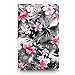 Fire HD 10 2015 Case, Cellularvilla Premium Pu Leather 360 Degree Rotating Cover Swivel Stand Protective Case for Amazon Kindle Fire HD 10 inch Tablet 5th Generation 2015 Release (Black Pink Flower)