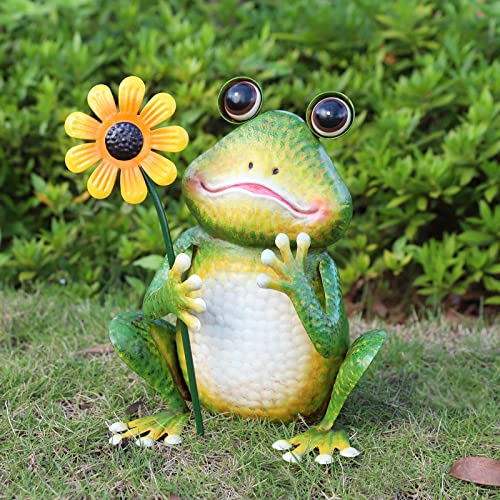 Garden Frog Statue Outdoor Decor Metal Frog Yard Art Sculpture Pricepulse