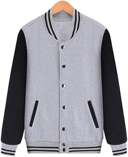 Amazon Idopy メンズ スタジャン スウェット スタジアムジャンパー ブルゾン ストリート系 無地 シンプル 春 秋 冬 コート ジャケット 通販