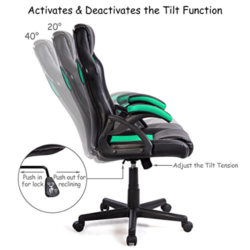 image for Giantex Executive Racing Office Gaming Chair Ergonomic Leather Style B