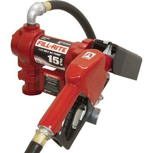 Fill-Rite FR610GA 115 Volt AC Pump, with Steel Suction Pipe, 3/4 Inch x 12 Foot Hose, and Automatic Nozzle, pumps Up to 12 Gallons Per Minute