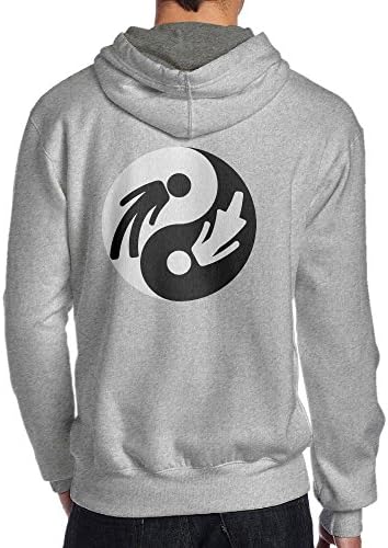 Xianliuli Combination Of Yin and Yang Men's Fashion Creative Casual Wear Cap With No Pocket Hoodie XXL Ash