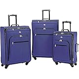 American Tourister 64590 AT Pop Plus Suitcase, 3 Piece Set (One Size, Navy)