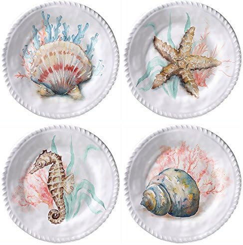 Merritt International Coral Shell 8in plate - all 4 designs