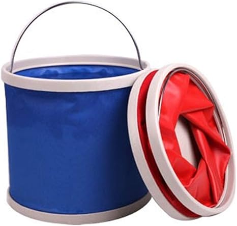 Amazon Co Jp 折りたたみバケツ 9lポータブル折りたたみバケツキャンプ水貯蔵容器釣りボートガーデニング 水漏れしません 色 赤 ホーム キッチン