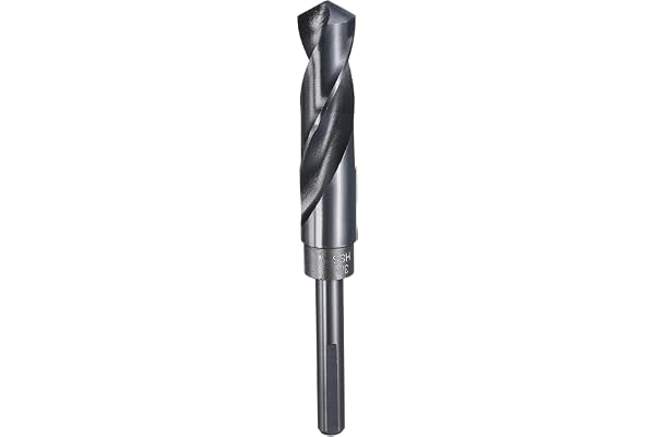 HARFINGTON 3/4" Drill Bit 3/8" Reduced Shank 3-Flat 4241 High Speed Steel Nitriding Black 118° for Soft Materials Wood Plasti