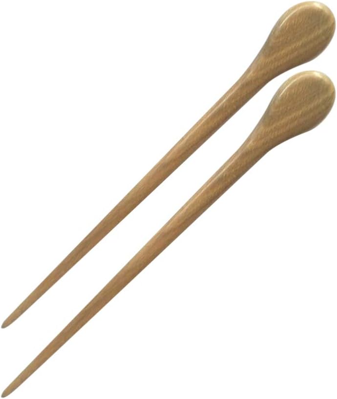 Minkissy Wood Hair Sticks, 2pcs Natural Sandalwood Hair Sticks Chinese Chopsticks Japanese Hair Pin for Women Girls