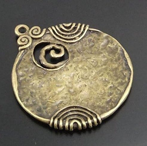 3PCS 48x45mm Antique Style Bronze Ancient Tone Round Shaped Alloy Charm Pendants Crafts Jewelry Accessory Finding Charms (NS658)