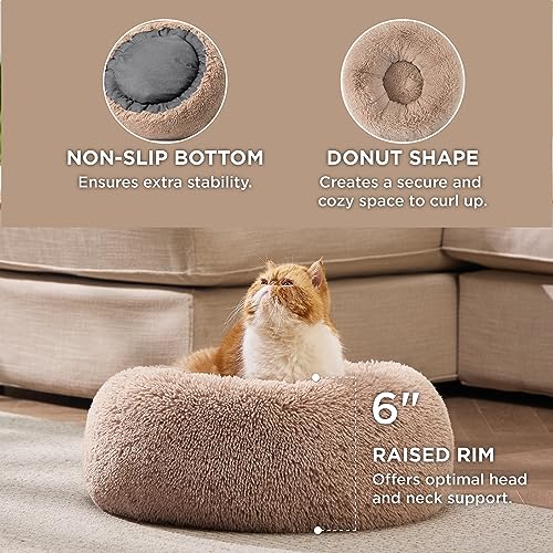 Bedsure Calming Cat Beds for Indoor Cats Small Cat Bed Washable 20