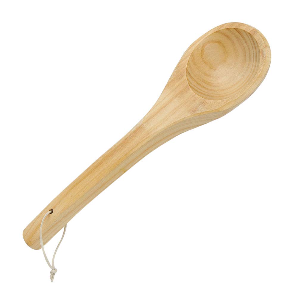 Raguso Sauna Single Spoon Wooden Sauna Room Spoon Handmade Spoon Sauna Accessories Sauna Water Dipper Ladle Spoon with Comfortable Grip Smooth