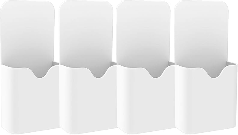 Amazon マグネットポケット Atic 壁掛けラック 磁石ポケット ウォールポケット Abs樹脂 磁石ボックス ホワイトボード 冷蔵庫 デスクの小物入れ イレーザー ホワイトボードマーカー オフィス整理用品 磁石壁掛け収納ケース 4個セット White 壁掛けラック 文房具