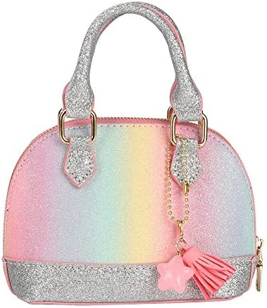 Glitter Toddler Purse for Little Girls Mini Kids Crossbody Handbag Shoulder Bag Age 2-10 (PKBURB)