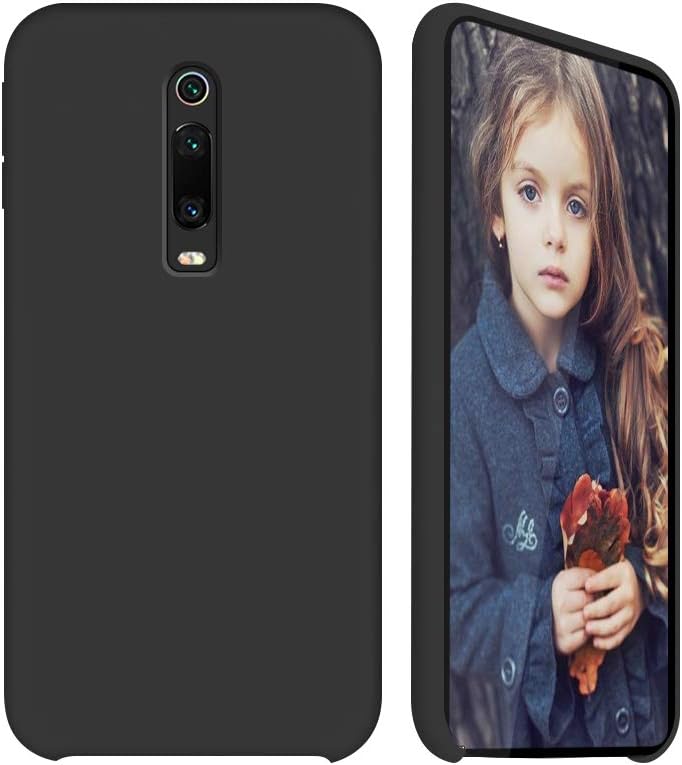 GKK Designed for Xiaomi Redmi K20/K20 Pro/Mi 9T/9T Pro Case, Liquid Silicone Case, Soft Flannel Lining, Comfortable Touch Cover (Black)