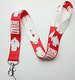 Big Hero 6 Baymax Key Chain Lanyard with A Bottle Opener Keychain (Red/White)