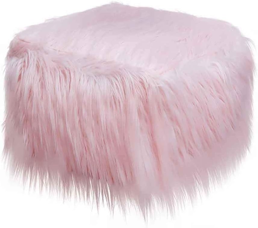Chenway Air Cushion Inflatable Pouf Square Footstool with Faux Fur Cover Indoor Living Room Tatami Decorative Footstool 19.68 X 19.68 X 13.77inch