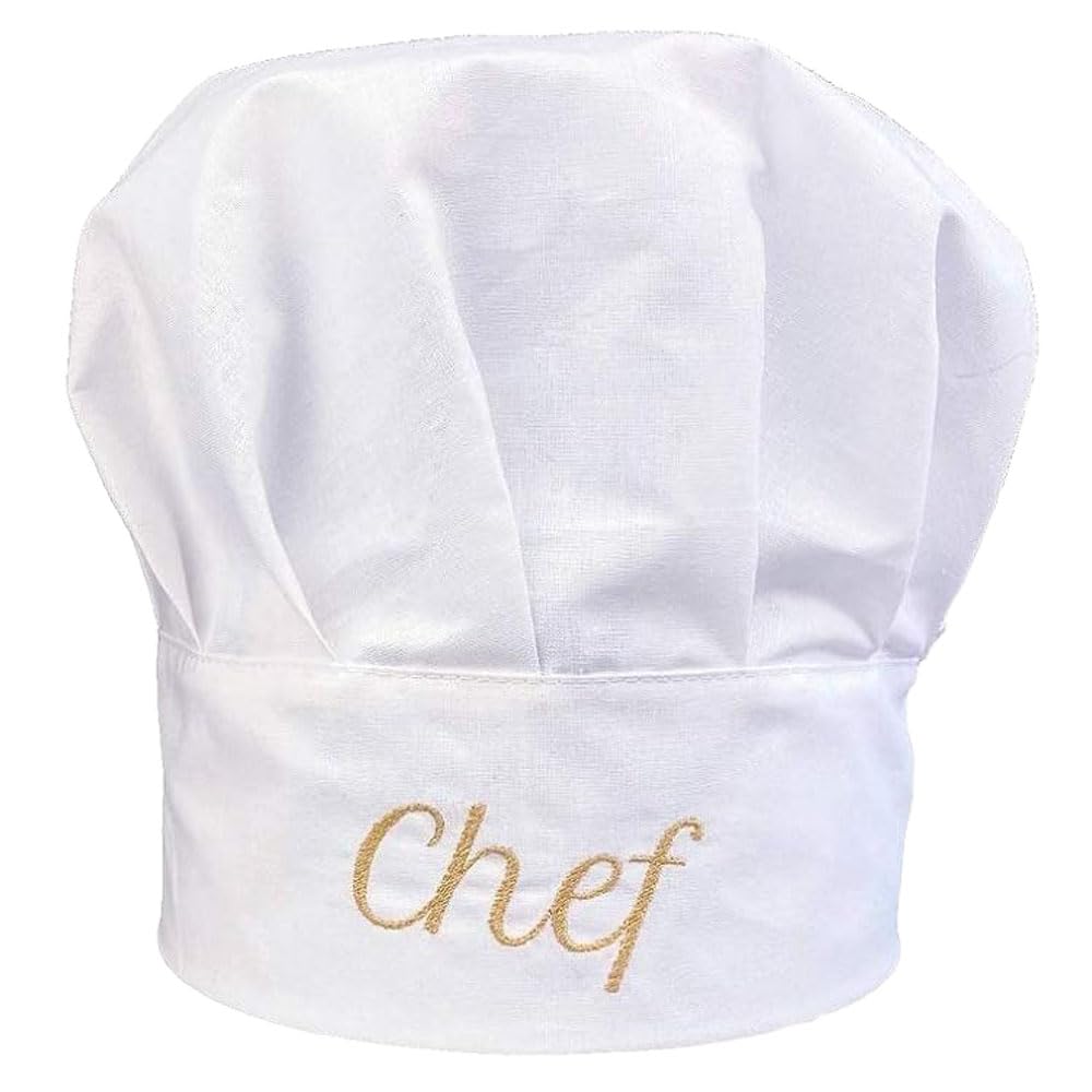 Pet-Jos White Chef Hat Adjustable Closure Chef Hat Kitchen Cooking Chef Cap Cotton Baker Hat Home Hotel Restaurant Use Gift