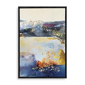 SIGNFORD Framed Canvas Home Artwork Decoration Golden Abstract...