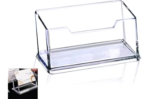 Clear Business Card Holder, Acrylic Business Card Holder Stand Plastic Business Card for Display Desktop Business Card Holder
