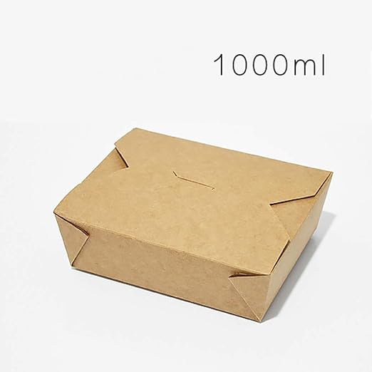 Lhl Caja desechable de Papel Kraft - Sushi Sashimi Pasta Noodle Restaurant Packing Box [100 Pack] (Color : 1760ML): Amazon.es: Hogar