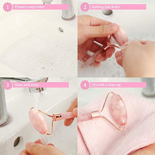 Face Jade Roller Gua Sha Set Facial Natural Stone Massager Anti-Aging Roller Body Eyes Neck Lymphatic Drainage Tool… - Image 6