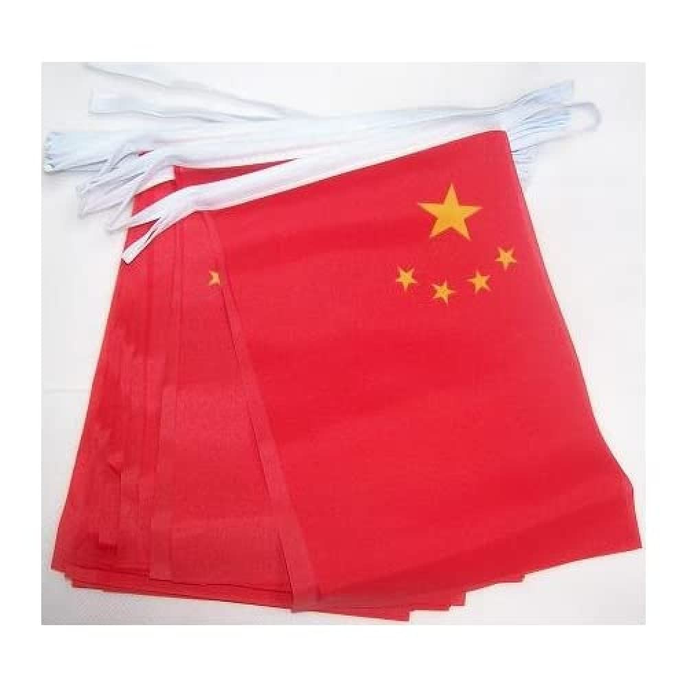 AZ FLAG China Bunting Flag, 20 Ft Garland with 20 Small Chinese Flags 8'' x 6'', 100% Polyester String Pennant, 6 meters โ image 1