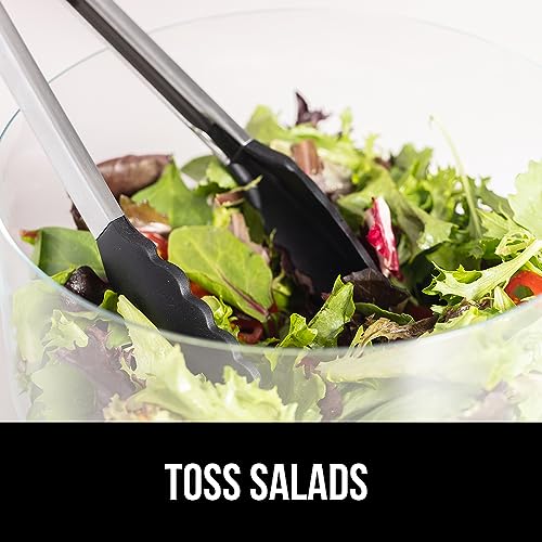 Gorilla Grip Stainless Steel Heat Resistant BBQ Kitchen Tongs Set of 2