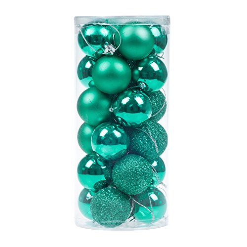 KI Store 24 Pcs Shatterproof Christmas Balls Tree Ornaments (1.57
