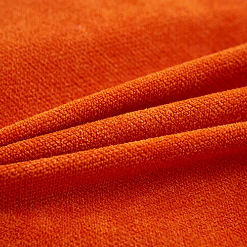 MERNETTE PACK OF 2, THICK CHENILLE DECORATIVE SQUARE THROW PILLOW COVER CUSHION COVERS PILLOWCASE, HOME DECOR DECORATIONS FOR SOFA COUCH BED CHAIR 16X16 INCH/40X40 CM (ORANGE)
