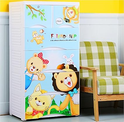 Thetickletoe Thickened Fiber Plastic Cartoon Chest Of Drawers Toy