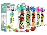 Live Infinitely 32 oz. Infuser Water Bottles - Featuring a Full Length Infusion Rod, Flip Top Lid, Dual Hand Grips & Recipe Ebook Gift (Mint, 32 oz)
