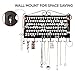 JackCubeDesign Wall Mounted Jewelry Organizer, Earring Necklace Bracelet Holder Display Hanger with 117 Holes & 12 Hooks (Black, 16.54 x 12.2 x 0.75 inches) - MK319A