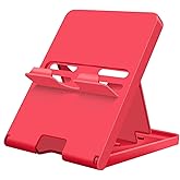 ELIATER Stand Compatible with Nintendo Switch, Adjustable Switch Playstand, Foldable Phone Stand for Desk, Compact & Portable Switch Holder Accessories (Red)