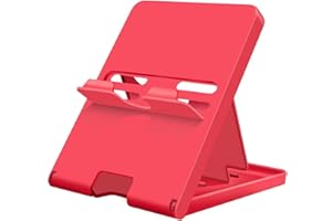 ELIATER Stand Compatible with Nintendo Switch, Adjustable Switch Playstand, Foldable Phone Stand for Desk, Compact & Portable Switch Holder Accessories (Red)