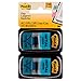Post-it Initial Here Flags, 50/Dispenser, 2 Dispensers/Pack, 1 in Wide, Blue (680-IH2)