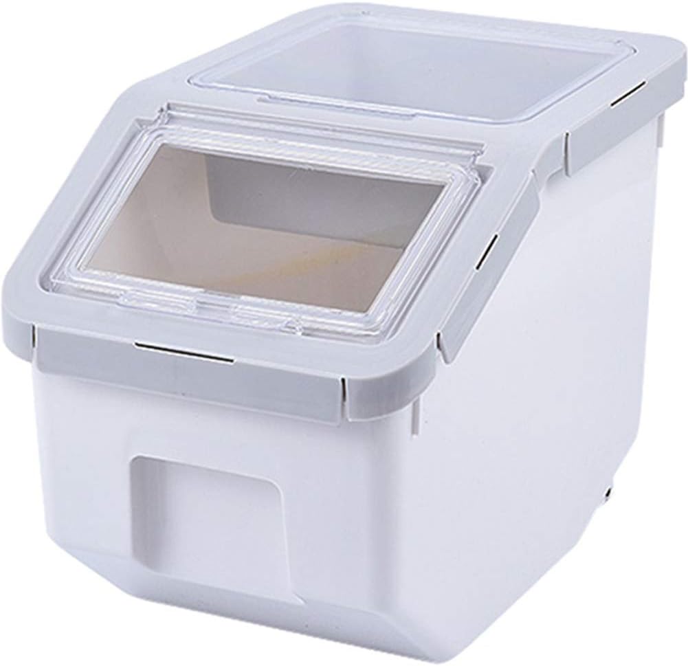 Trash Cans Wastebaskets Clear Plastic Bin Kitchen Food Flour Storage Animal Feed Pet Food Container Box Home Garden