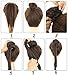 SWACC Long Fishtail Braid Ponytail Extension Synthetic Clip in Drawstring Ponytail Hairpiece (Medium Ash Brown-8#)