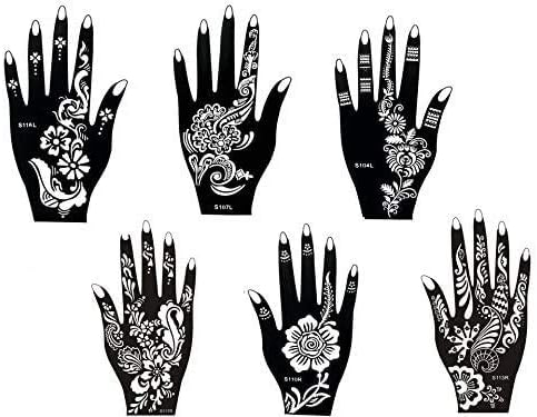 Tattoo Stencil Template 6 Sheets Pretty New Designs Suitable for Hand Henna6