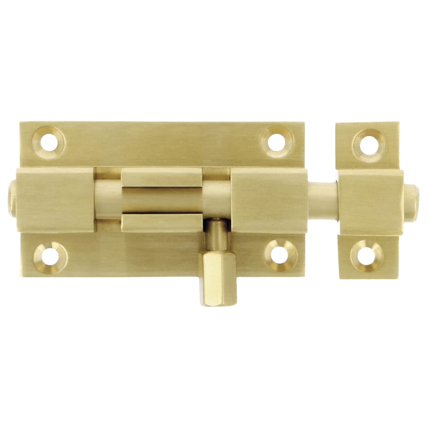 Amig - Overlay Pin for Doors Mod.700-40 x 37 mm - Security Latch for Horizontal or Vertical Closing - Brass with Matte Gold Finish - Includes Coach Screws