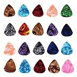ZPS 20-pack 0.46mm Stylish Colorful Celluloid Guitar Picks Plectrums for Guitar Bass