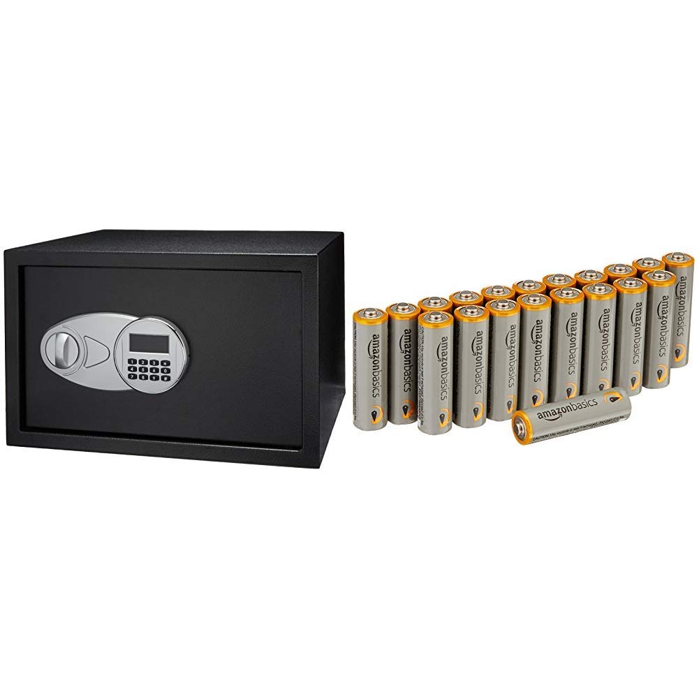 AmazonBasics Cassaforte da 34 L + Pile Stilo AA (Pacco da 20) Amazon