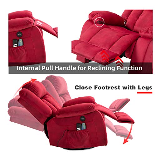 Mecor Massage Recliner Chair w/Adjustable Headrest Flannelette Rocker