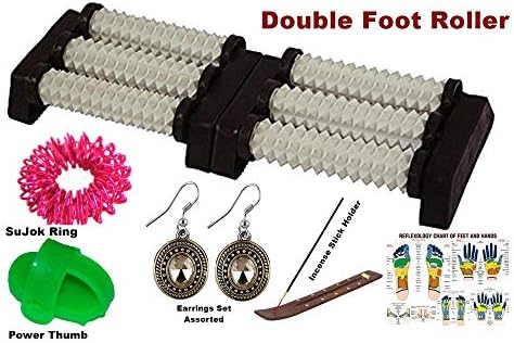 Super India Store Acupressure N Massager Spiked Double Foot Roller for Pain Relief and Total Health