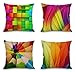 Geepro 18 inch Christmas Decorations Soft Pillow Cover Happy New Year Xmas Decorative Pillow Case (Colorful)