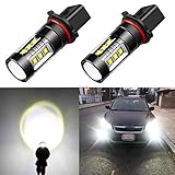 Alla Lighting Extremely Super Bright 12278 PSX26W LED Fog Light Bulbs High Power 80W Cree 12V H28W DRL Replacement, 6000K Xenon White